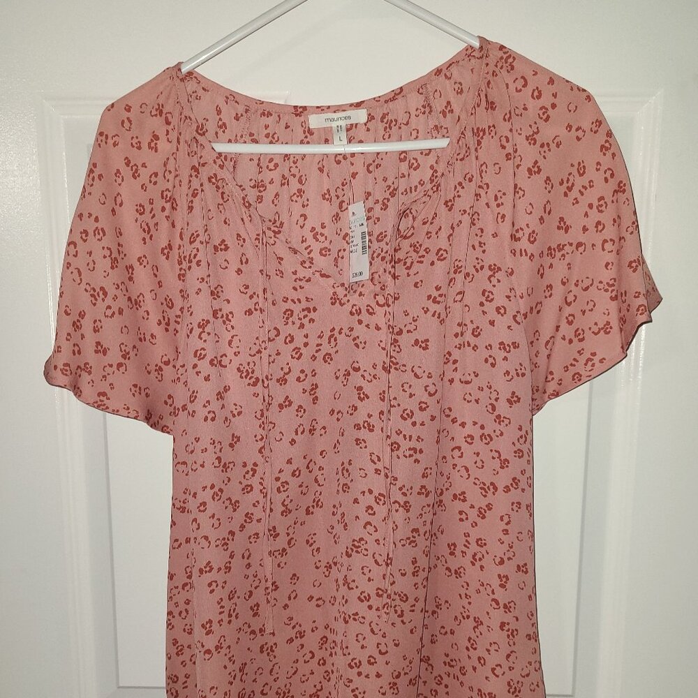 Pink leopard print blouse